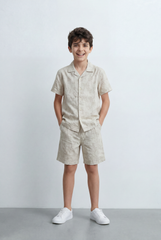 Boy’s Tomato Store Matching Resort Set Coordinated Short Sleeve Finished Tonal Tropical Print Outfit