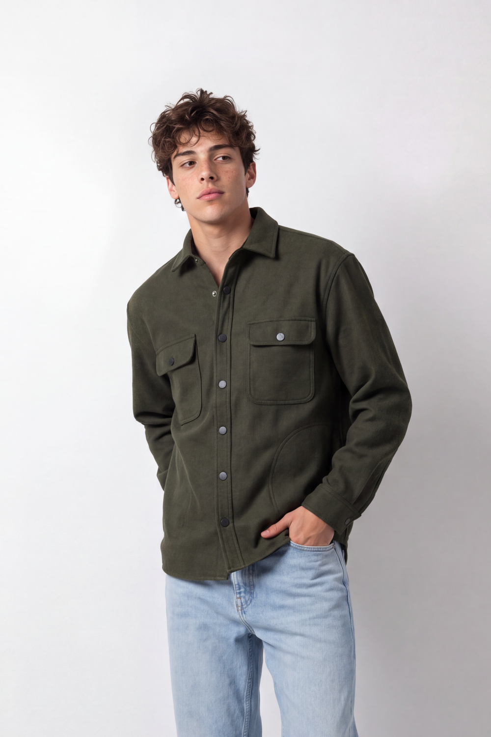 Men's Tomato Store Oversize Gokh Jacket Dual Flap Chest Pockets Snap Button