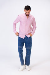 Men's Tomato Store Summer Linen Blend Shirt Button-Down Collar Natural Slub Texture Long Sleeve Slim Fit