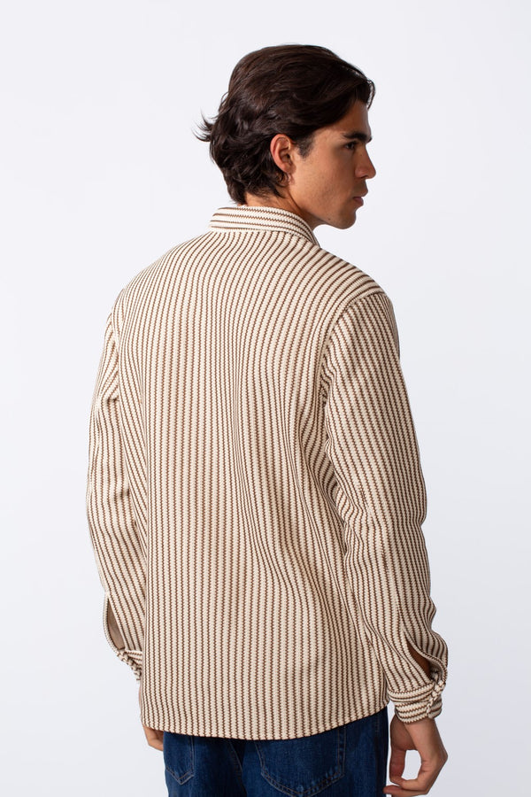 Men's Striped Regular Fit Winter Shirt
