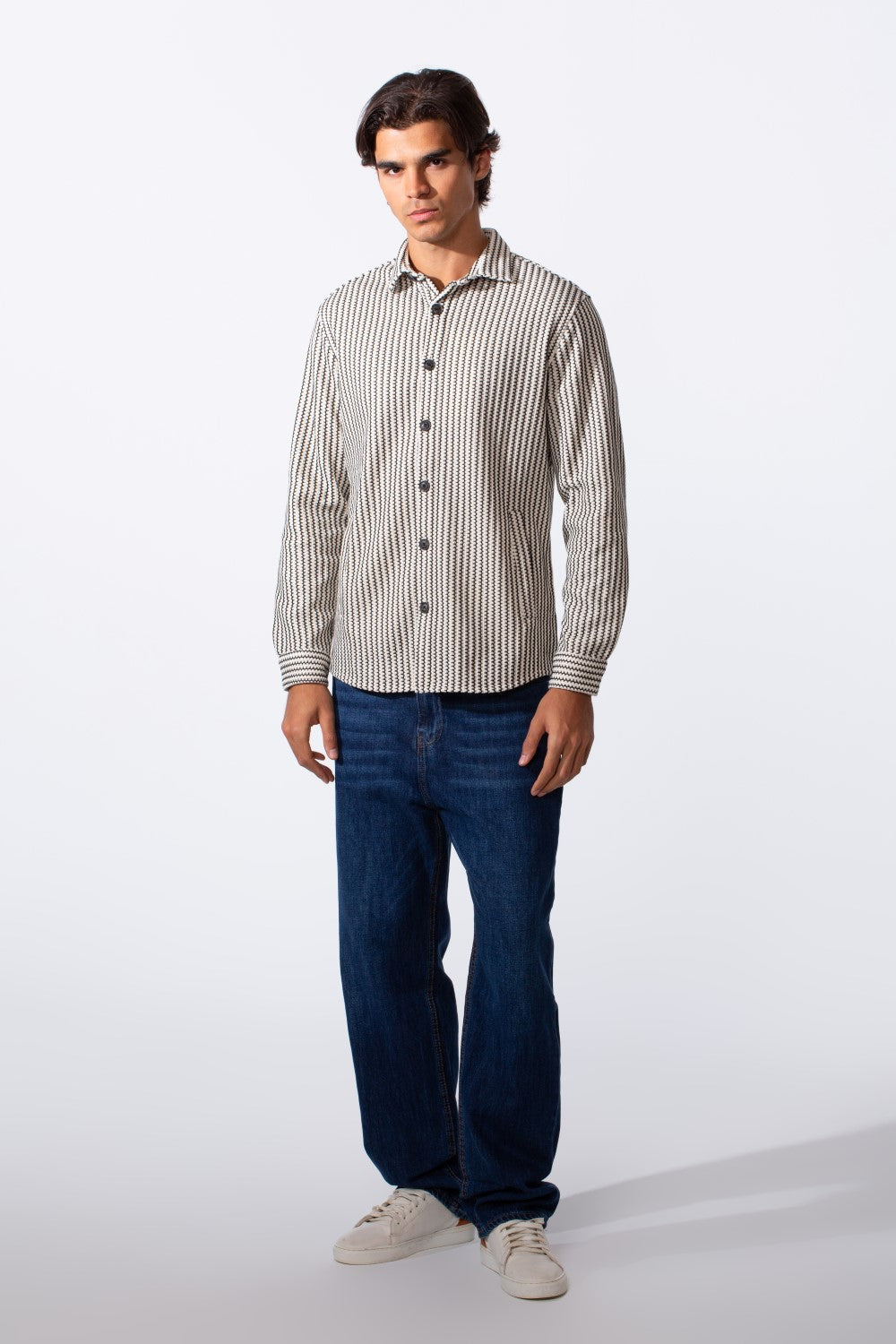 Men's Striped Regular Fit Winter Shirt