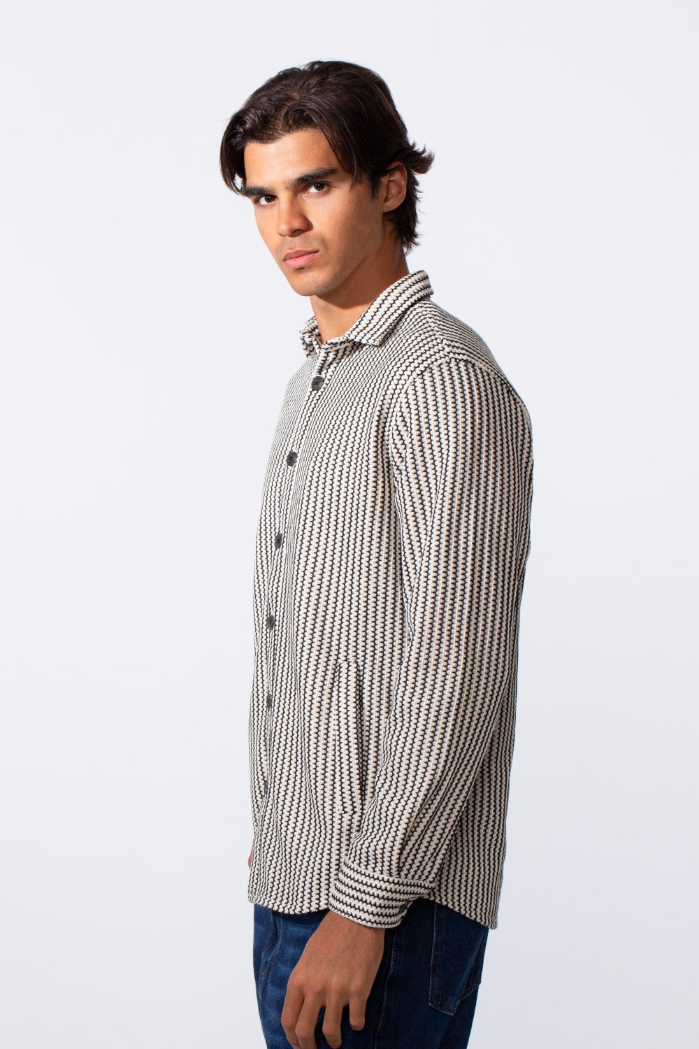 Men's Striped Regular Fit Winter Shirt