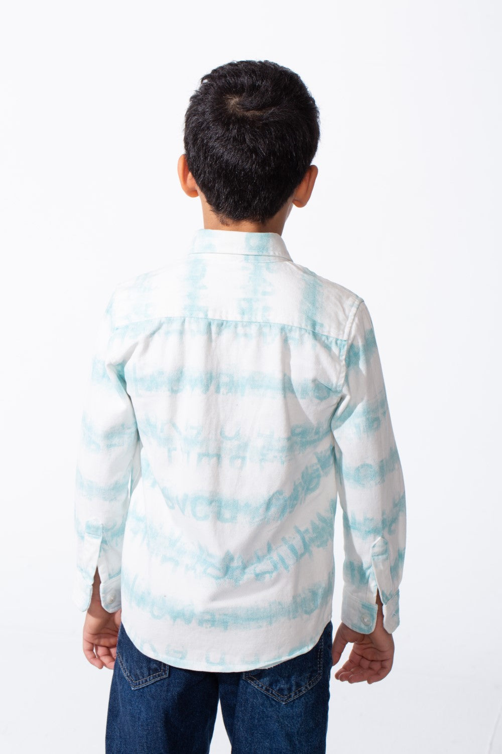 Boy's Button-Down Graphic Panels Left-Chest Utility Pocket Slim Fit Gabardine Shirt