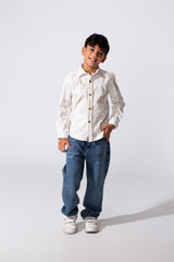Boy’s Tomato Store Smart Casual Shirt Washed Texture Clean Button Down Front Classic Collar