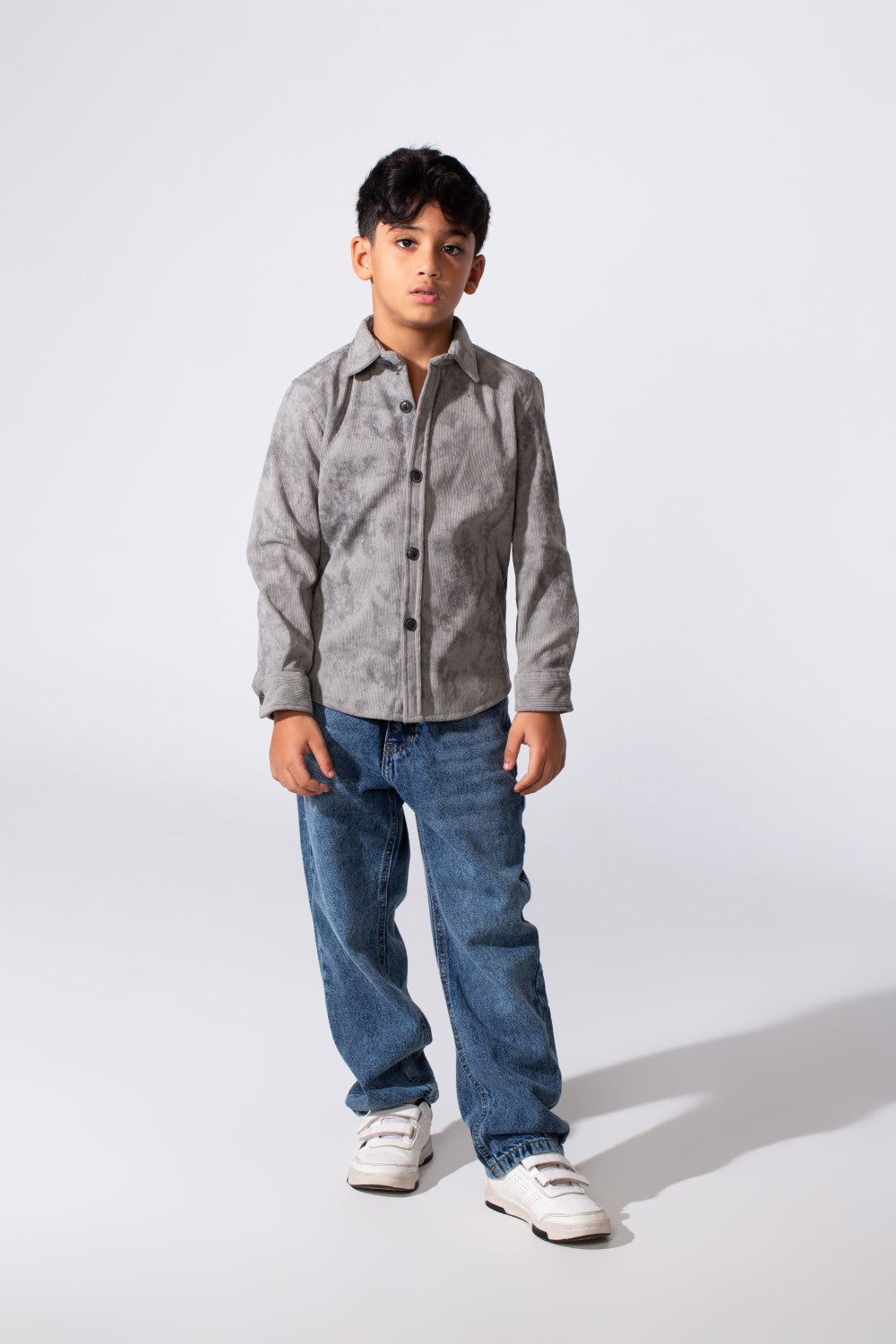 Boy’s Tomato Store Smart Casual Shirt Washed Texture Clean Button Down Front Classic Collar