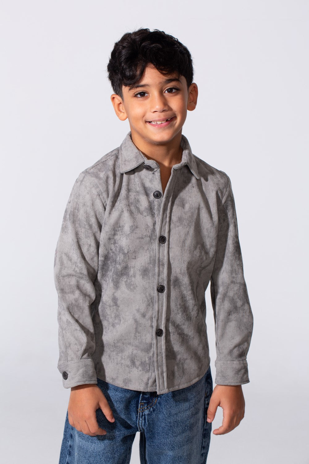 Boy’s Tomato Store Smart Casual Shirt Washed Texture Clean Button Down Front Classic Collar