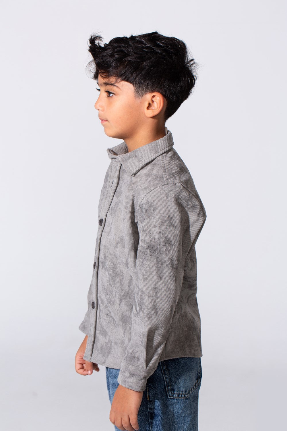 Boy’s Tomato Store Smart Casual Shirt Washed Texture Clean Button Down Front Classic Collar