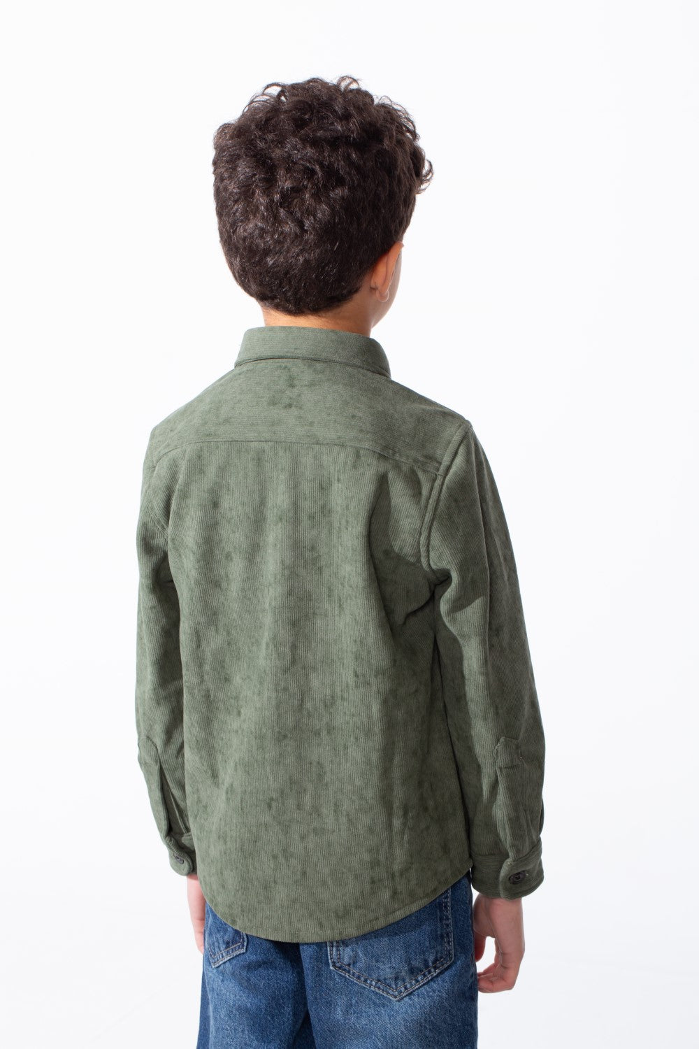 Boy's Striking All Over Jakar Wash Print Tailored Sleeves Detailed Buttoned Cuffs Velvet Slim Fit Shirt