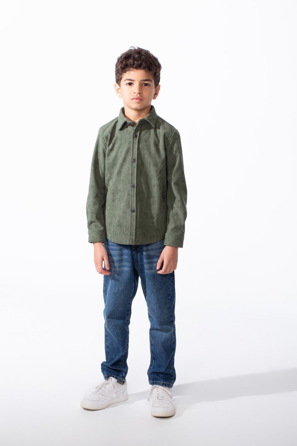 Boy's Striking All Over Jakar Wash Print Tailored Sleeves Detailed Buttoned Cuffs Velvet Slim Fit Shirt