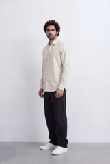 Men’s Tomato Store Clean Oxford Shirt Minimal Solid Finish Soft Structured Fabric Button