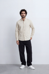 Men’s Tomato Store Clean Oxford Shirt Minimal Solid Finish Soft Structured Fabric Button