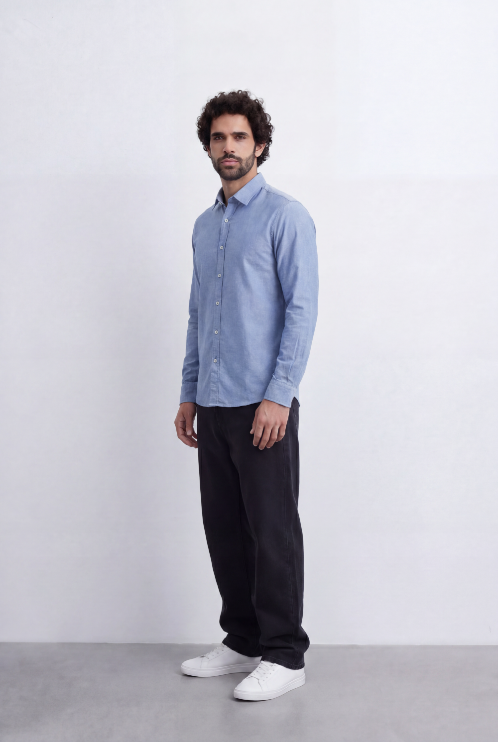 Men’s Tomato Store Clean Oxford Shirt Minimal Solid Finish Soft Structured Fabric Button