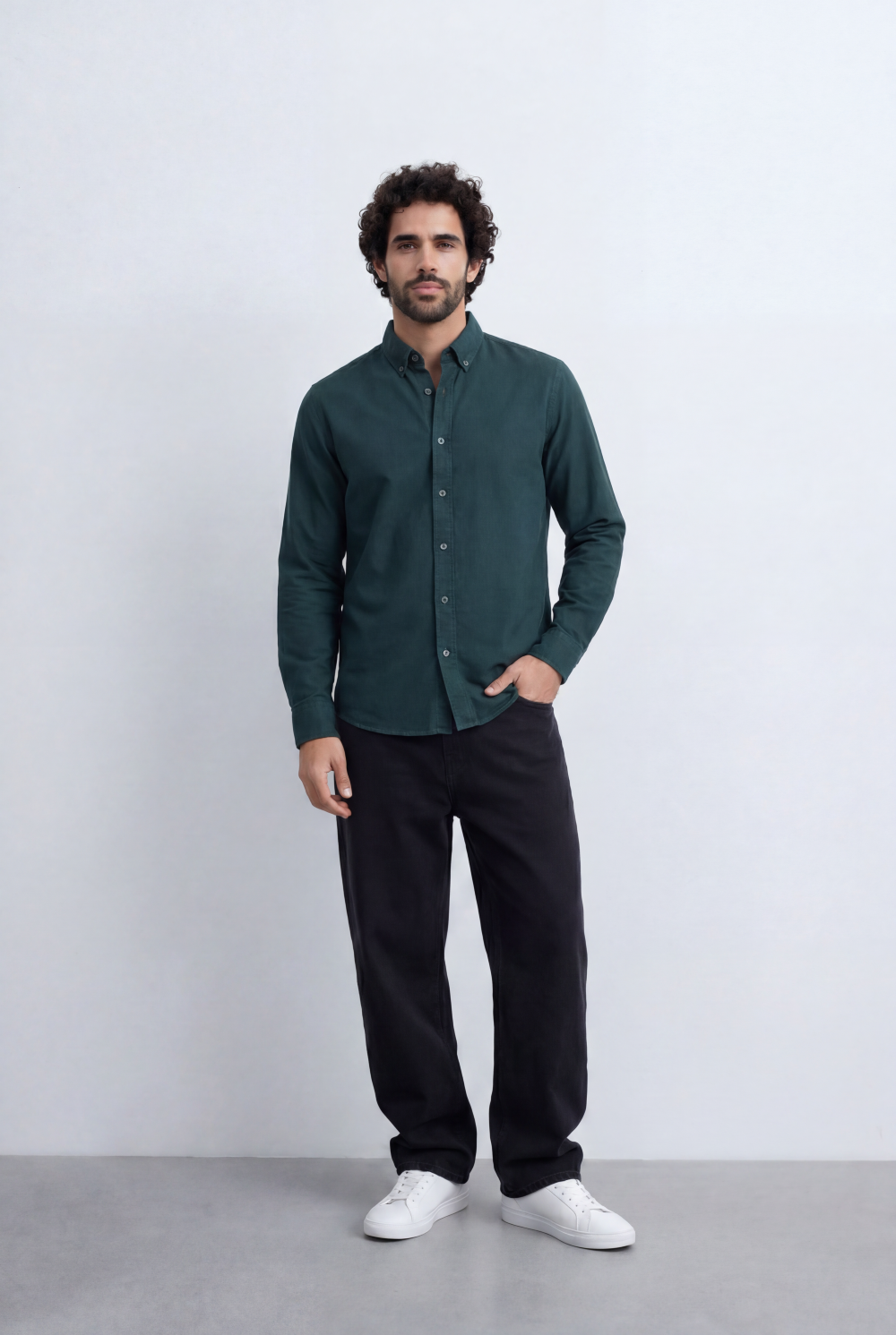 Men’s Tomato Store Clean Oxford Shirt Minimal Solid Finish Soft Structured Fabric Button