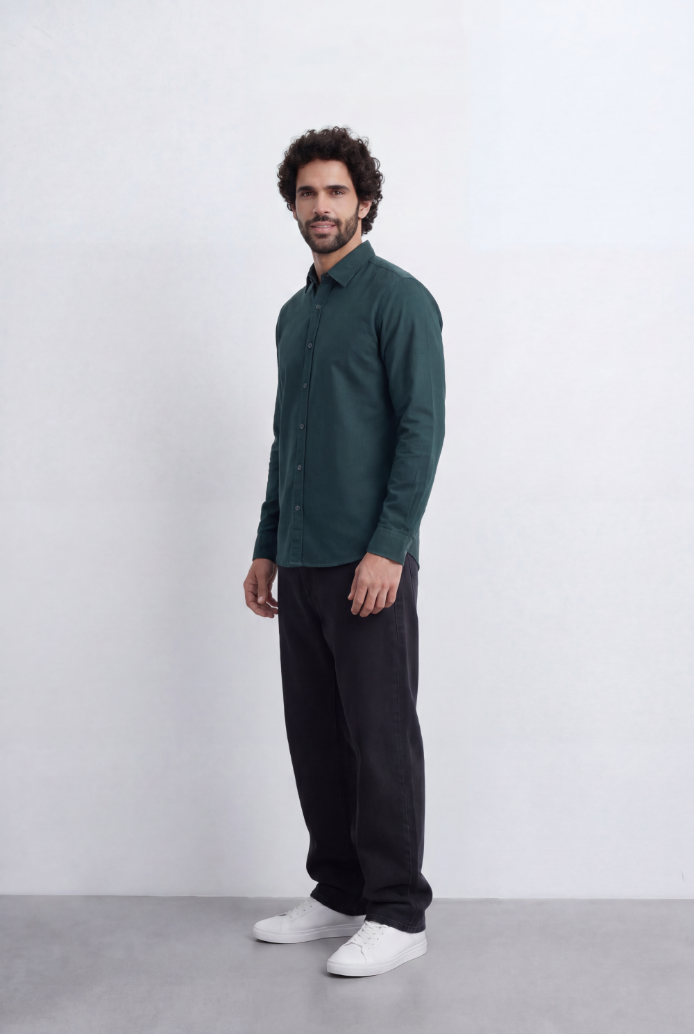 Men’s Tomato Store Clean Oxford Shirt Minimal Solid Finish Soft Structured Fabric Button