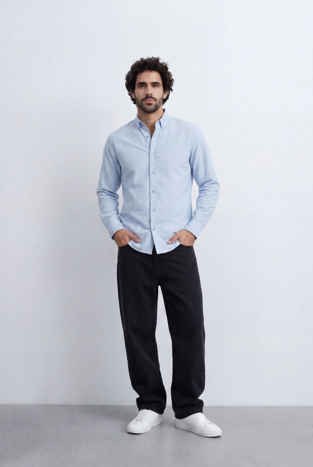 Men’s Tomato Store Clean Oxford Shirt Minimal Solid Finish Soft Structured Fabric Button