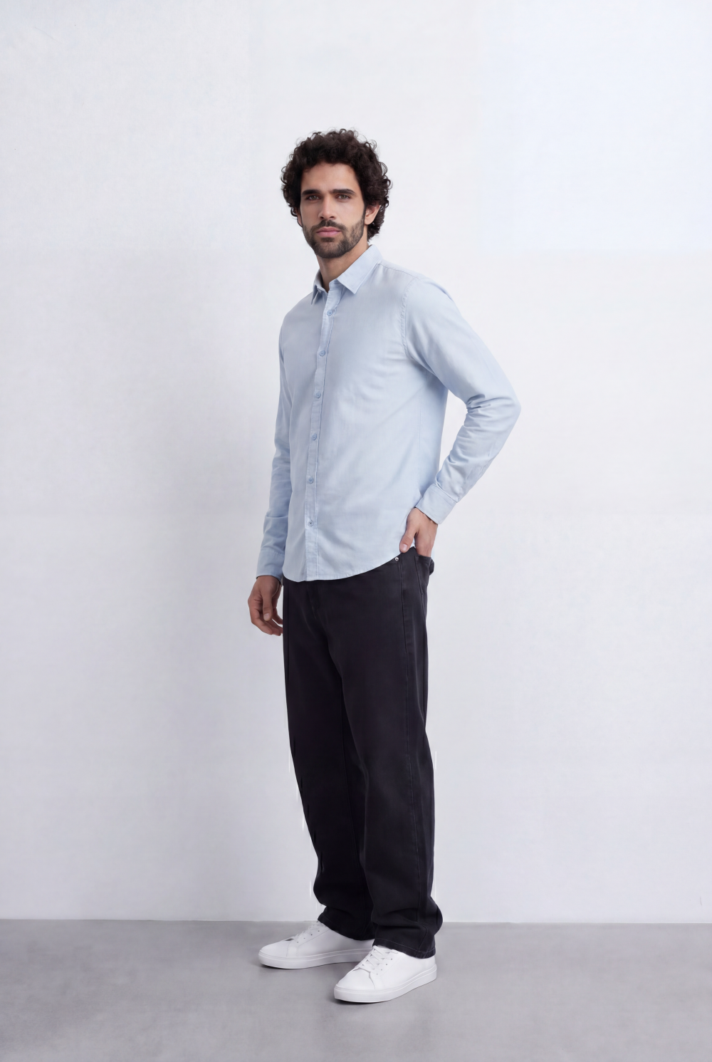 Men’s Tomato Store Clean Oxford Shirt Minimal Solid Finish Soft Structured Fabric Button