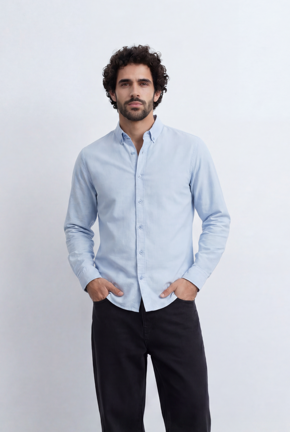 Men’s Tomato Store Clean Oxford Shirt Minimal Solid Finish Soft Structured Fabric Button