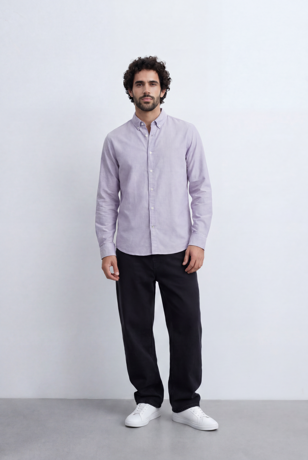 Men’s Tomato Store Clean Oxford Shirt Minimal Solid Finish Soft Structured Fabric Button