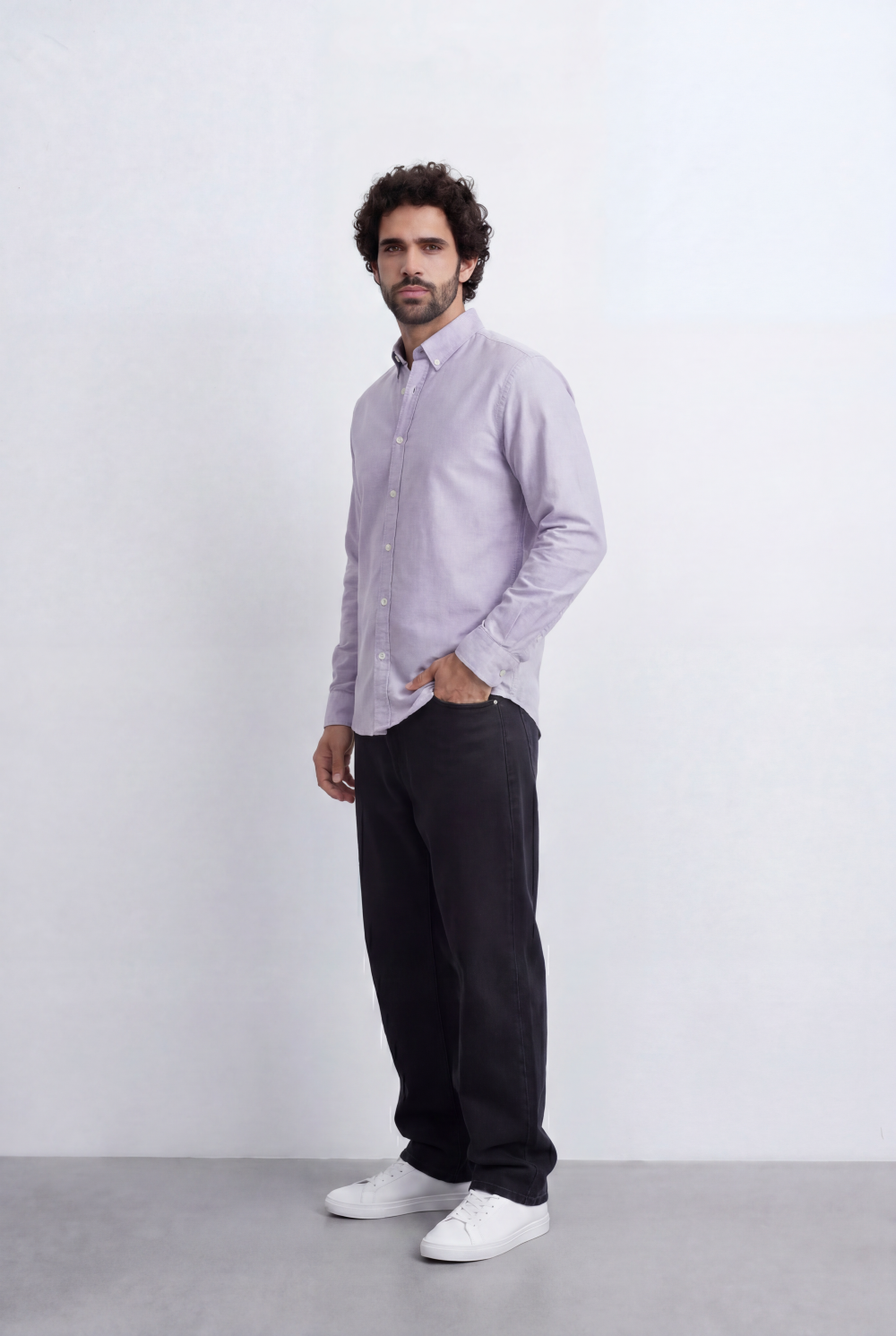 Men’s Tomato Store Clean Oxford Shirt Minimal Solid Finish Soft Structured Fabric Button