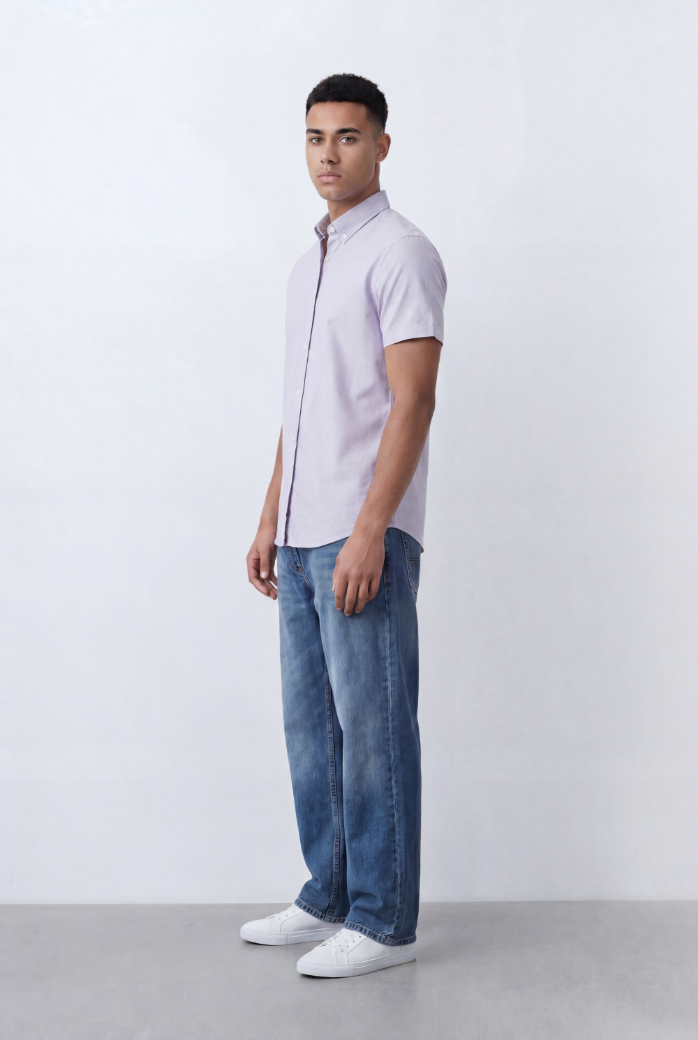 Men’s Tomato Store Oxford Slim Fit Shirt Short Sleeve Button Down Collar Lightweight Breathable Fabric