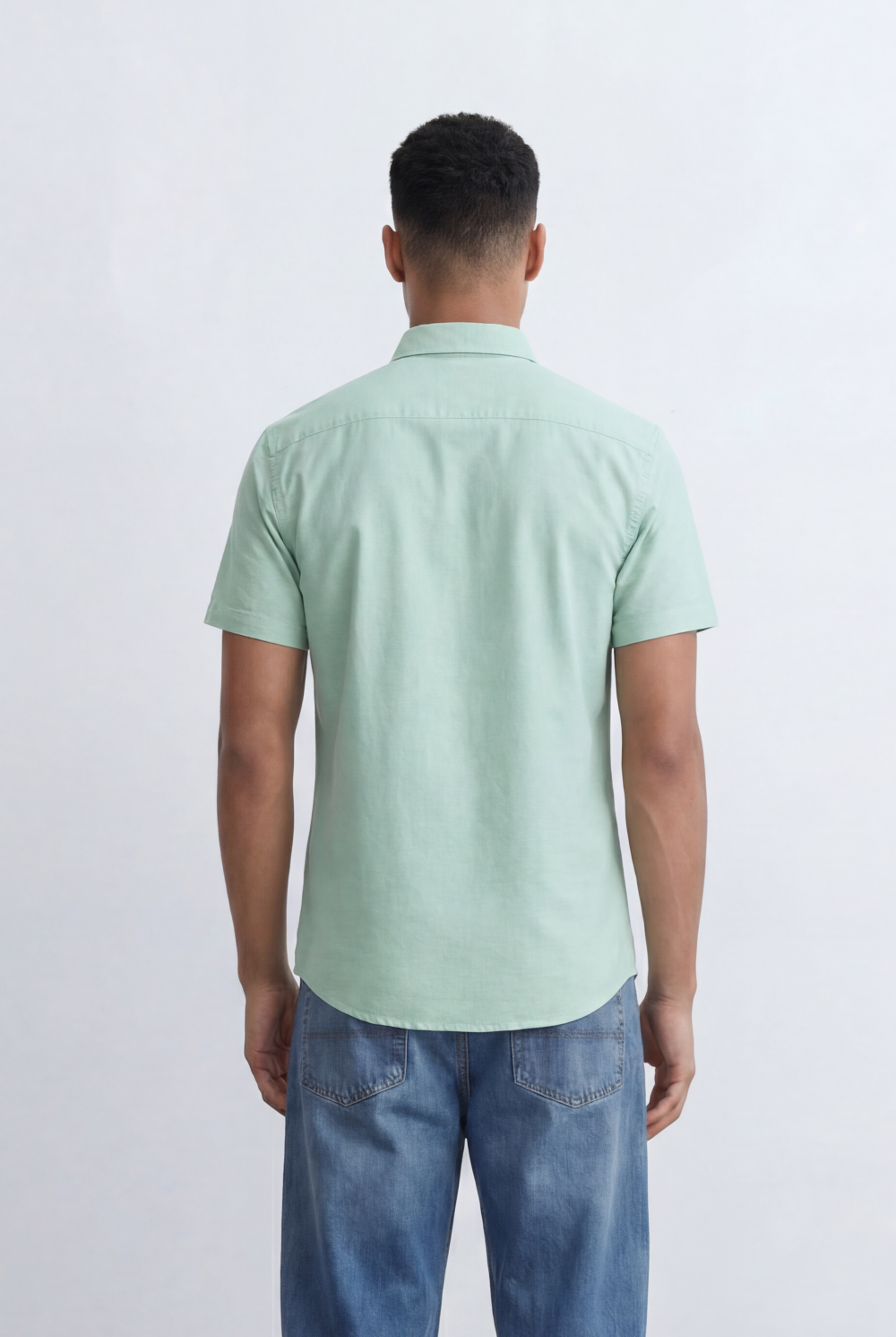 Men’s Tomato Store Oxford Slim Fit Shirt Short Sleeve Button Down Collar Lightweight Breathable Fabric
