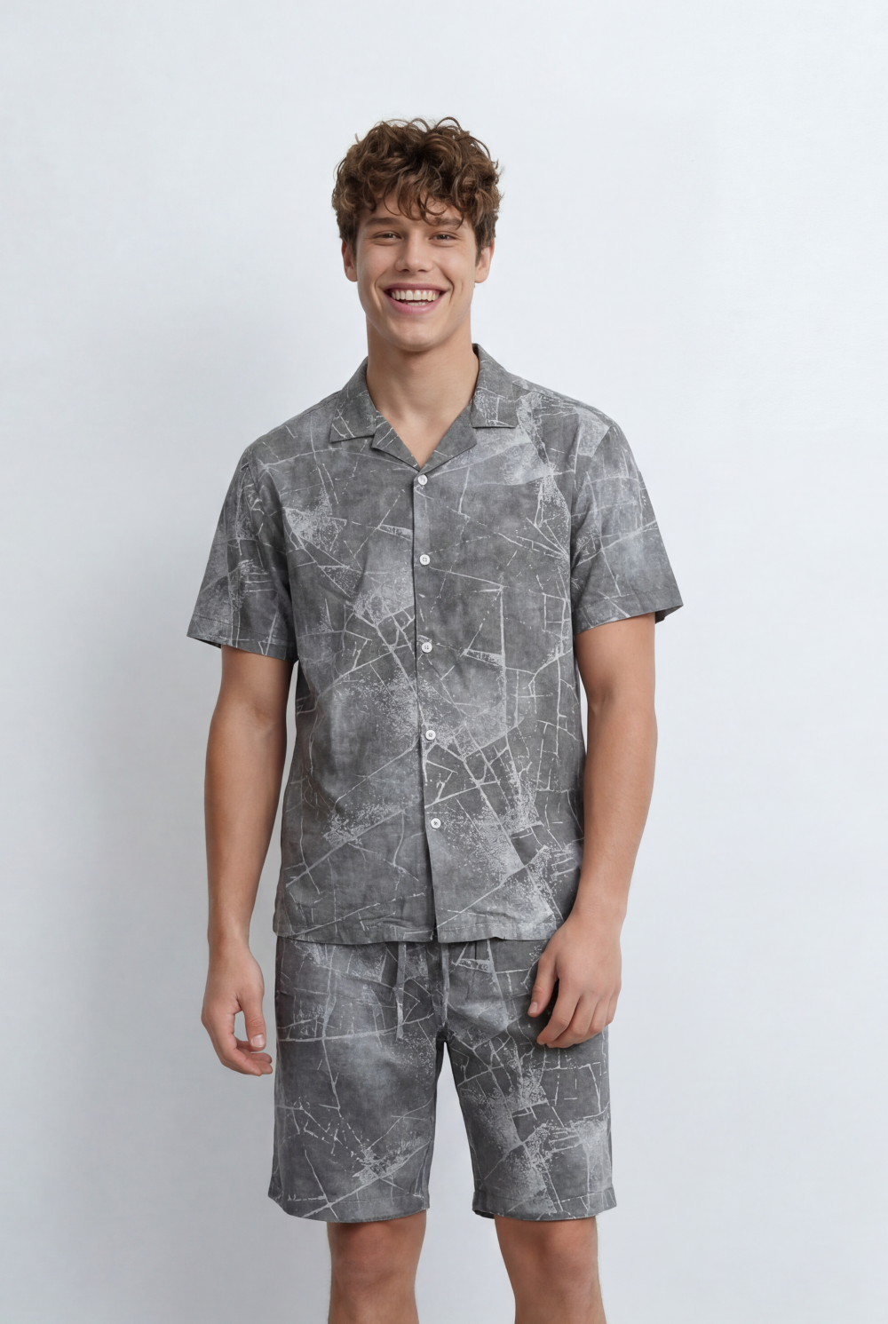 Men’s Tomato Store Matching Set Featuring Abstract All Over Print Regular Fit Outfit