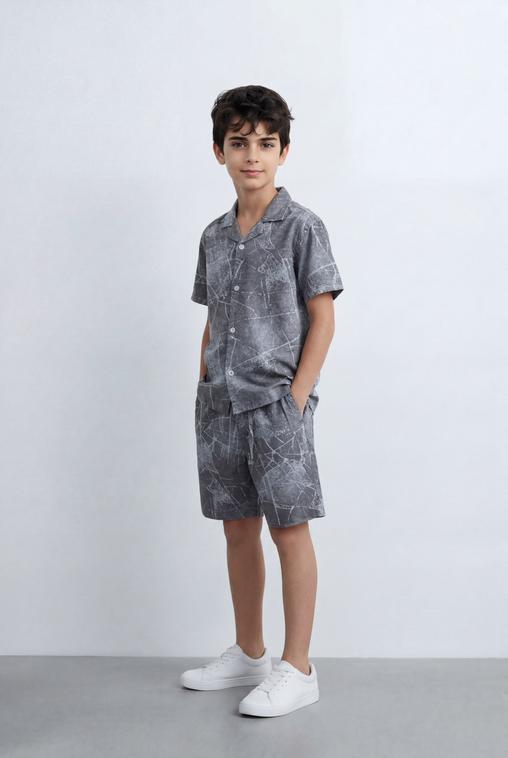 Boy’s Tomato Store Matching Set Coordinated Resort Detailed Abstract All Over Print Outfit