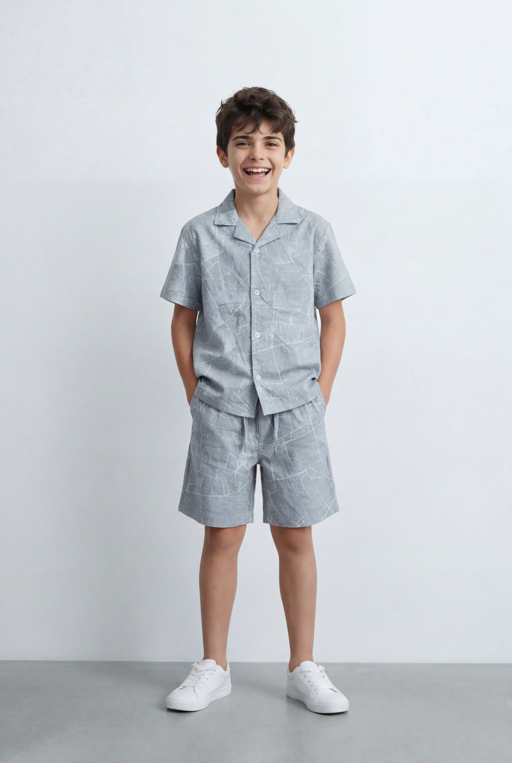Boy’s Tomato Store Matching Set Coordinated Resort Detailed Abstract All Over Print Outfit