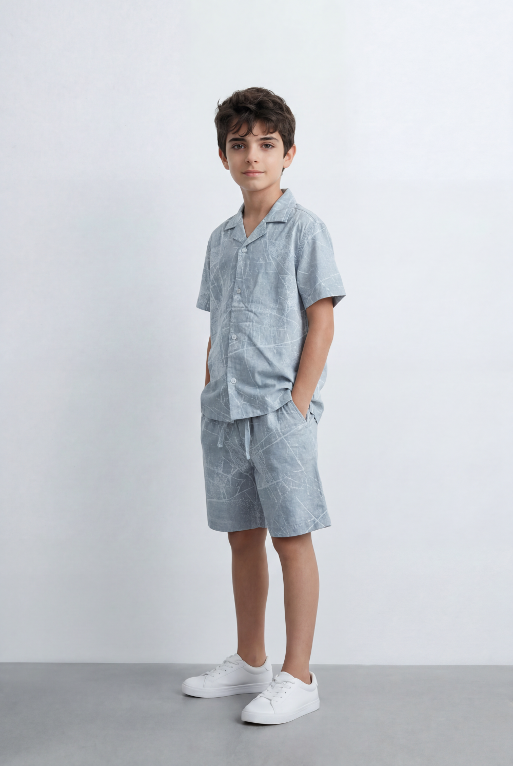 Boy’s Tomato Store Matching Set Coordinated Resort Detailed Abstract All Over Print Outfit