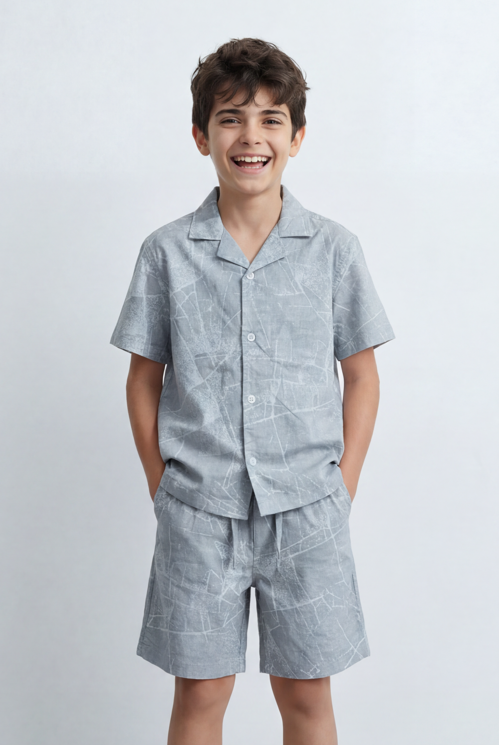 Boy’s Tomato Store Matching Set Coordinated Resort Detailed Abstract All Over Print Outfit