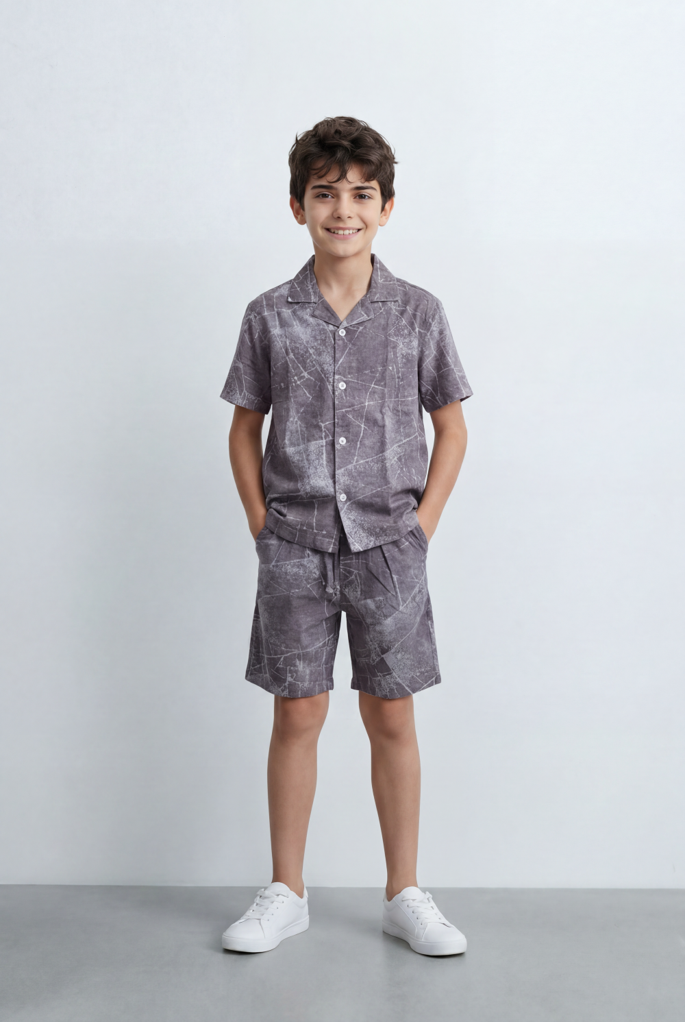 Boy’s Tomato Store Matching Set Coordinated Resort Detailed Abstract All Over Print Outfit
