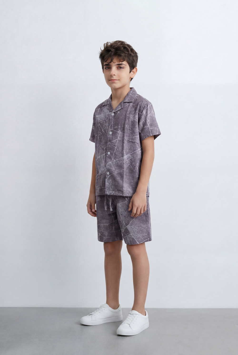 Boy’s Tomato Store Matching Set Coordinated Resort Detailed Abstract All Over Print Outfit