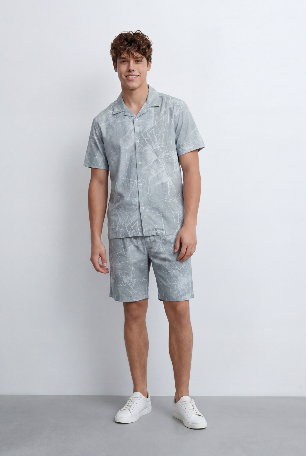 Men’s Tomato Store Matching Set Featuring Abstract All Over Print Regular Fit Outfit