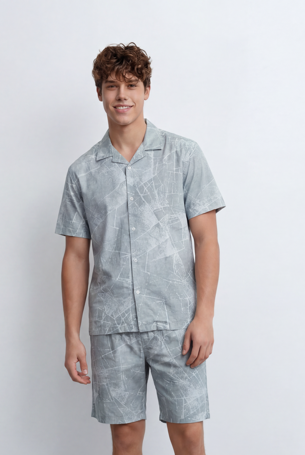 Men’s Tomato Store Matching Set Featuring Abstract All Over Print Regular Fit Outfit