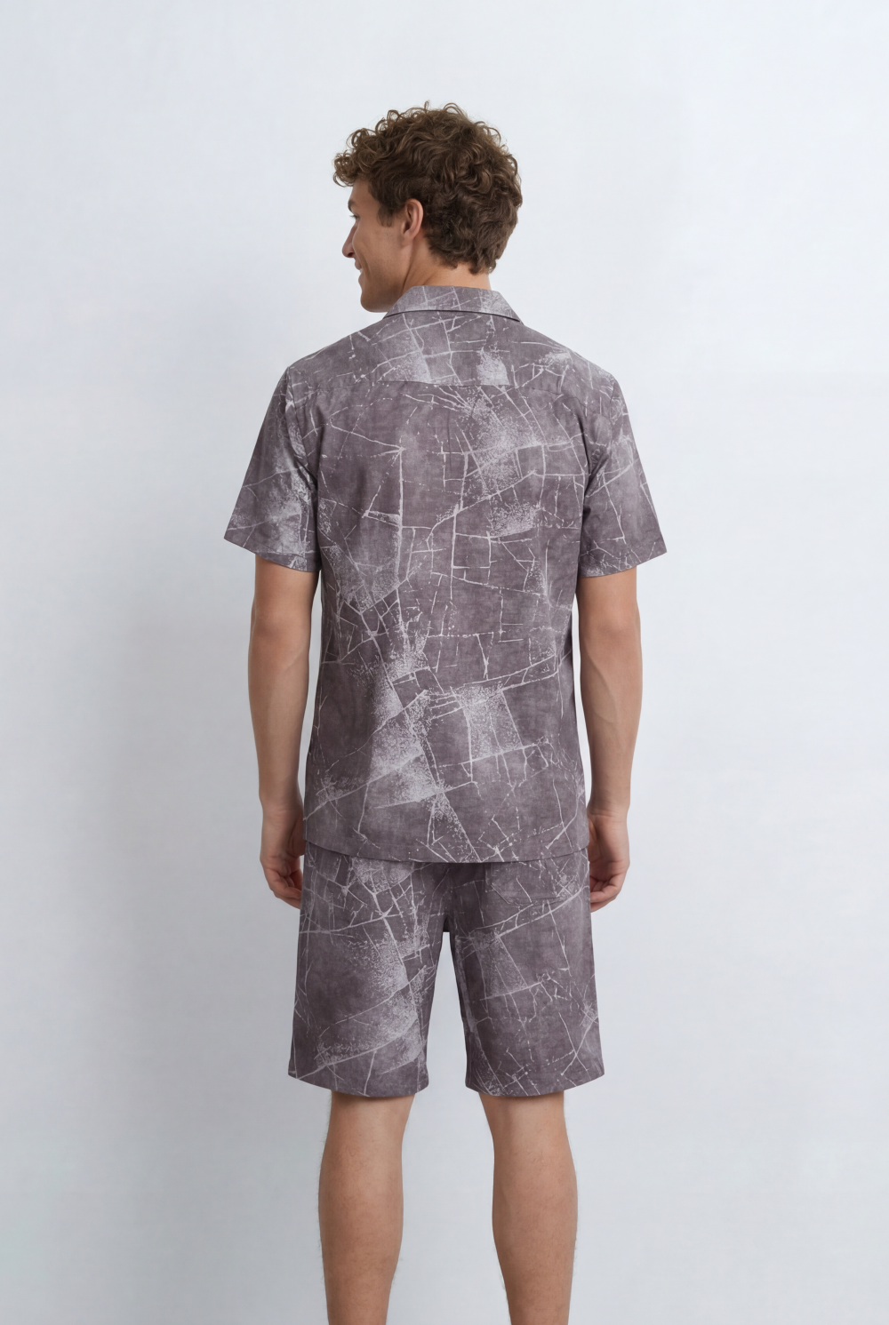 Men’s Tomato Store Matching Set Featuring Abstract All Over Print Regular Fit Outfit