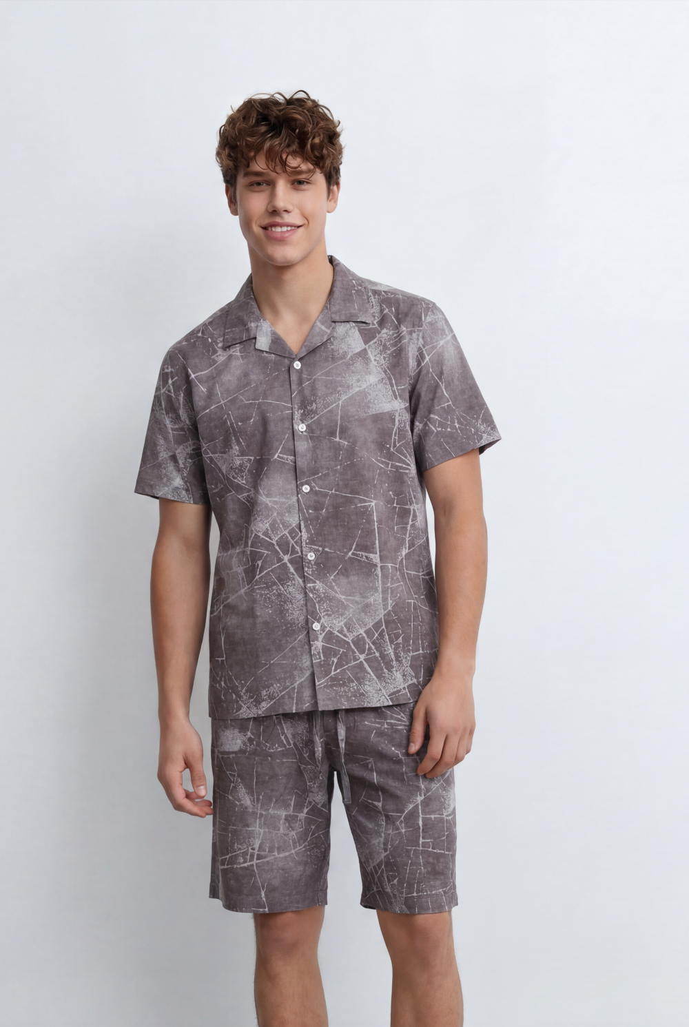 Men’s Tomato Store Matching Set Featuring Abstract All Over Print Regular Fit Outfit