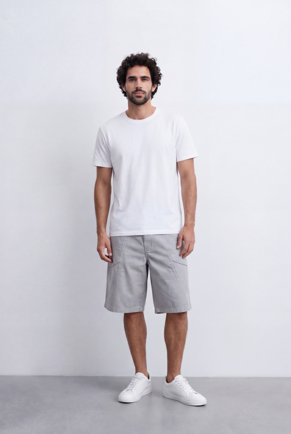 Men's Oversized Fit Gabardine Short Utility Curved Pockets For An Effortless Casual Look Tomato Store