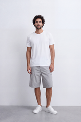 Men's Oversized Fit Gabardine Short Utility Curved Pockets For An Effortless Casual Look Tomato Store
