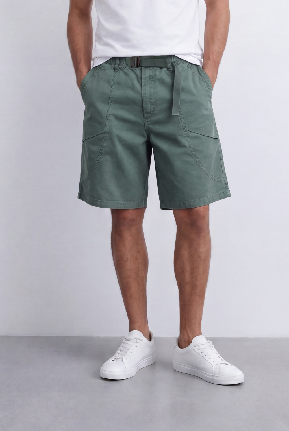 Men's Oversized Fit Gabardine Short Utility Curved Pockets For An Effortless Casual Look Tomato Store