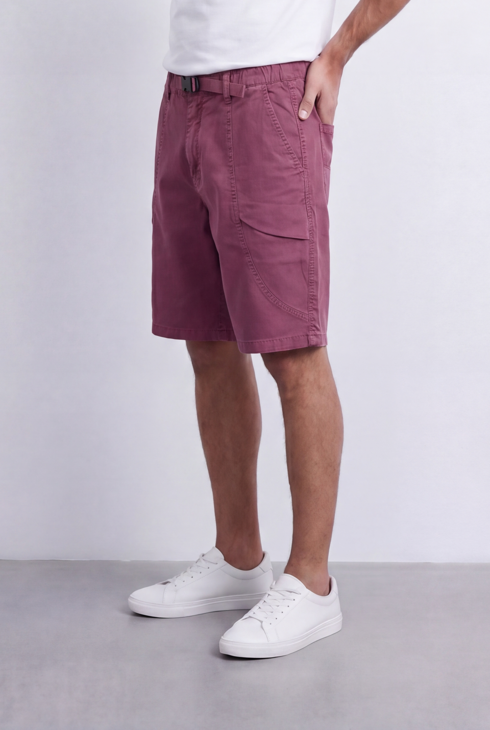 Men's Oversized Fit Gabardine Short Utility Curved Pockets For An Effortless Casual Look Tomato Store