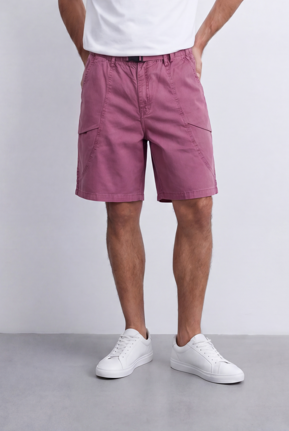 Men's Oversized Fit Gabardine Short Utility Curved Pockets For An Effortless Casual Look Tomato Store