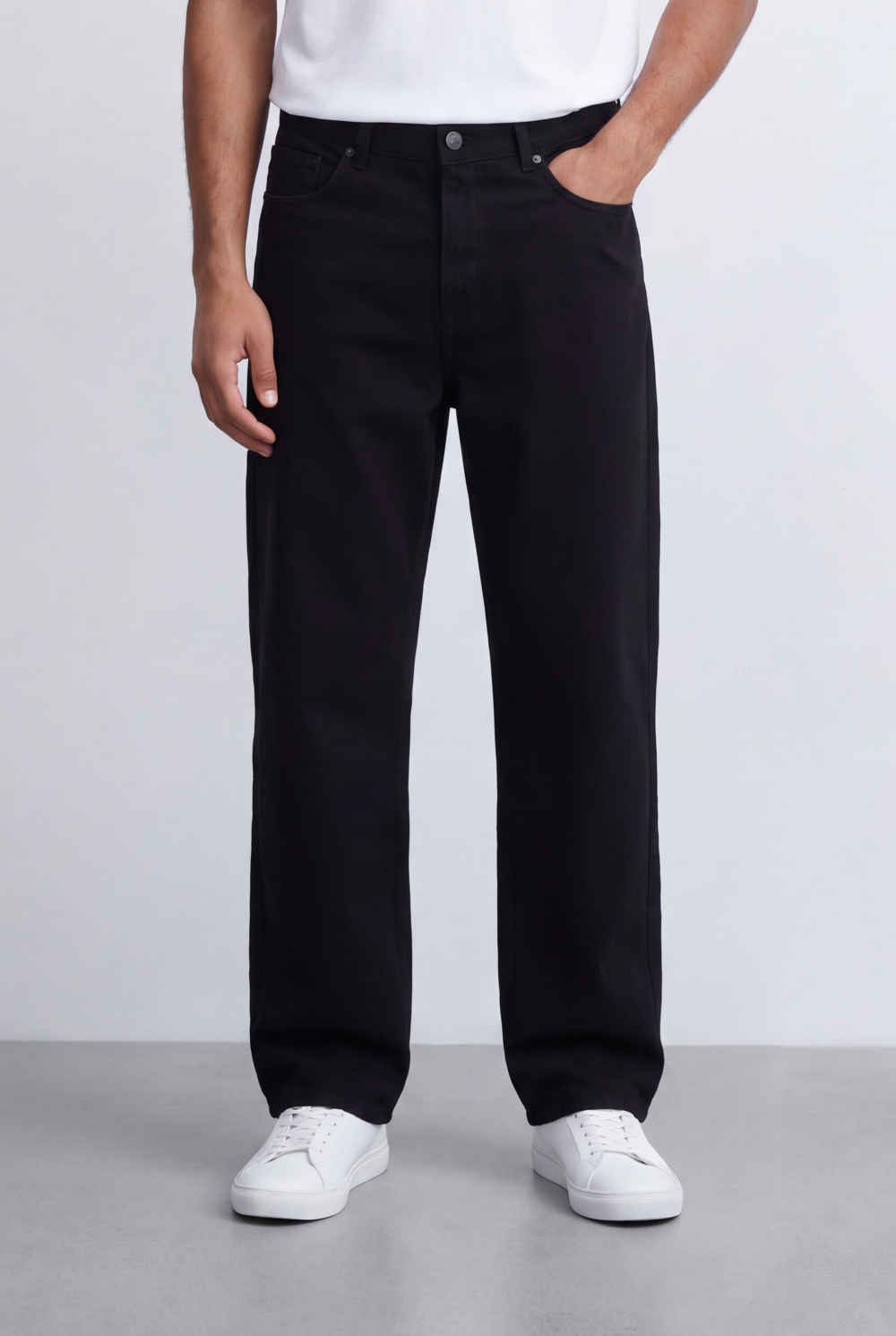 Men's Tomato Store Washed Denim Pants Classic Five-Pocket Design Wide Leg