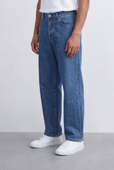 Men's Tomato Store Washed Denim Pants Classic Five-Pocket Design Wide Leg