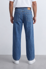 Men's Tomato Store Washed Denim Pants Classic Five-Pocket Design Wide Leg