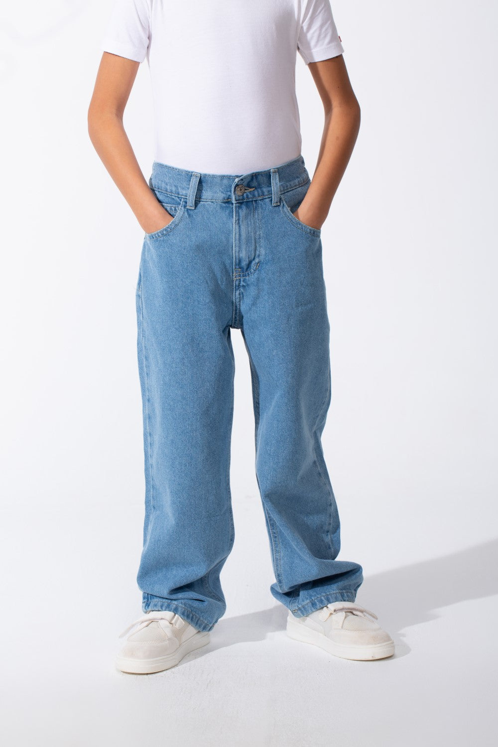 Boy's Classic Boyfriend Design Secure Button Zipper Fly Closure Traditional Five-pocket Layout Relaxed Fit Suitable For Casual Occasion Jains Pants
