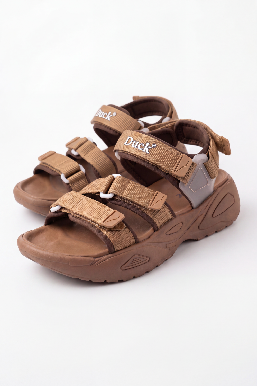 Men’s Tomato Store Trail Strap Duck Sandals Chunky Molded Sole With Deep Grip Texture Adjustable Multi Strap Design Open Toe