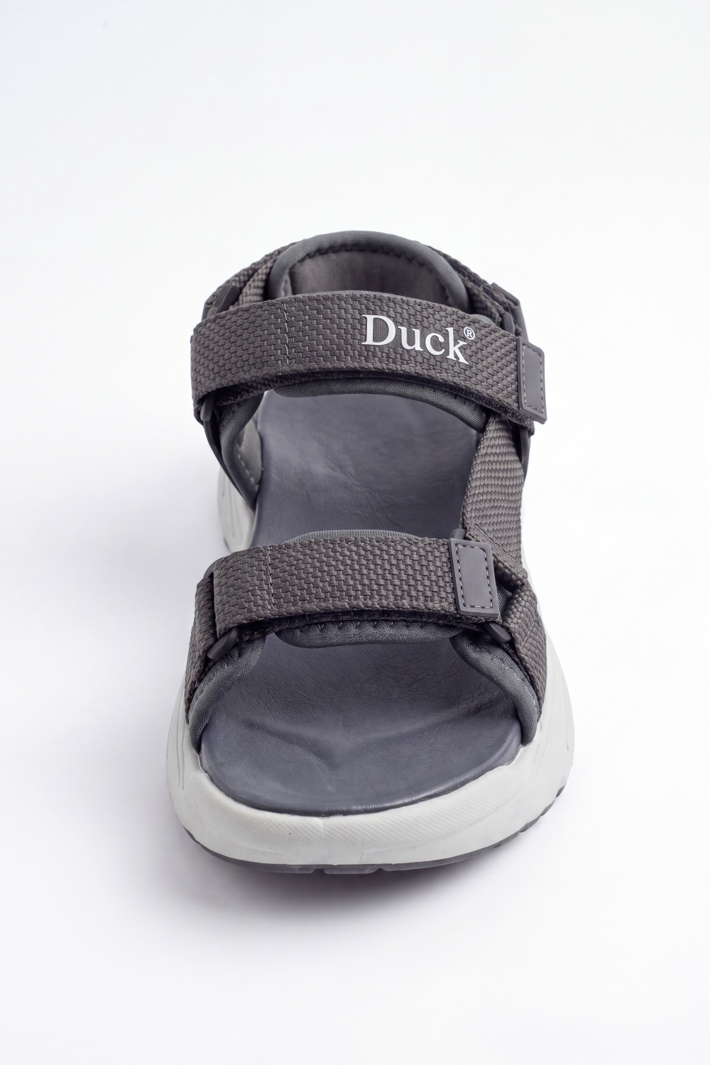 Men’s Tomato Store Grip Trek Duck Sandals Woven Strap Texture Across Adjustable Hook And Loop Bands Logo Detail