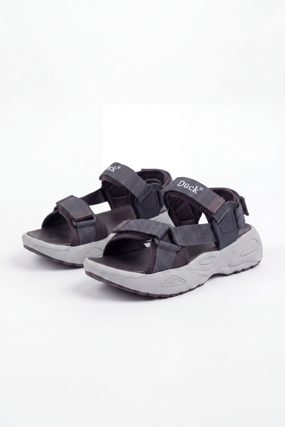 Men’s Tomato Store Grip Trek Duck Sandals Woven Strap Texture Across Adjustable Hook And Loop Bands Logo Detail
