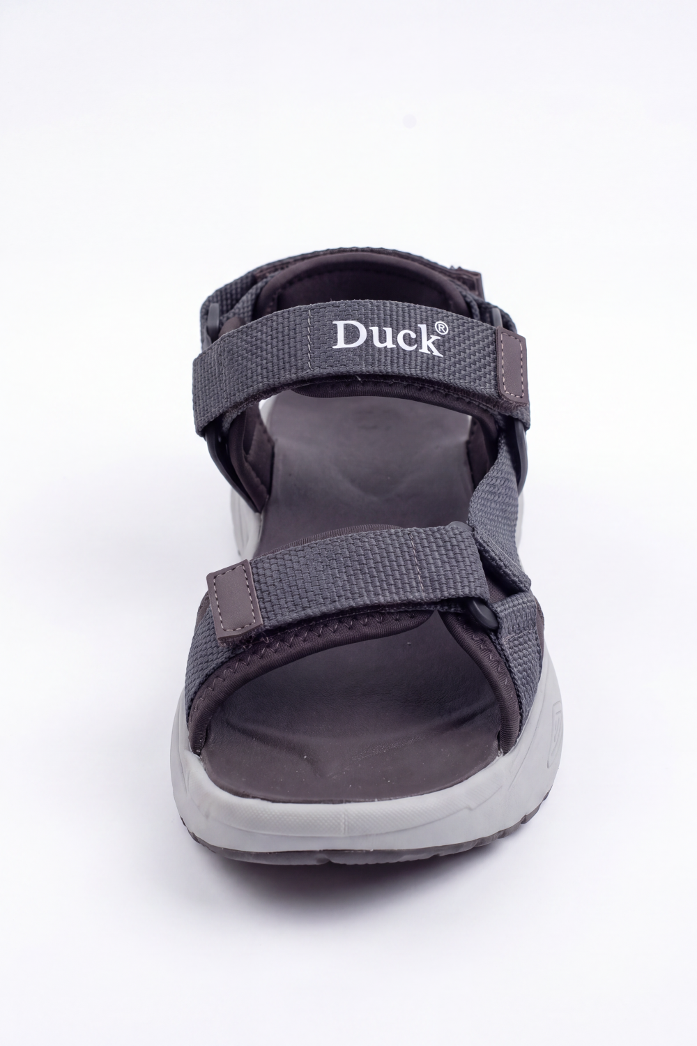 Men’s Tomato Store Grip Trek Duck Sandals Woven Strap Texture Across Adjustable Hook And Loop Bands Logo Detail