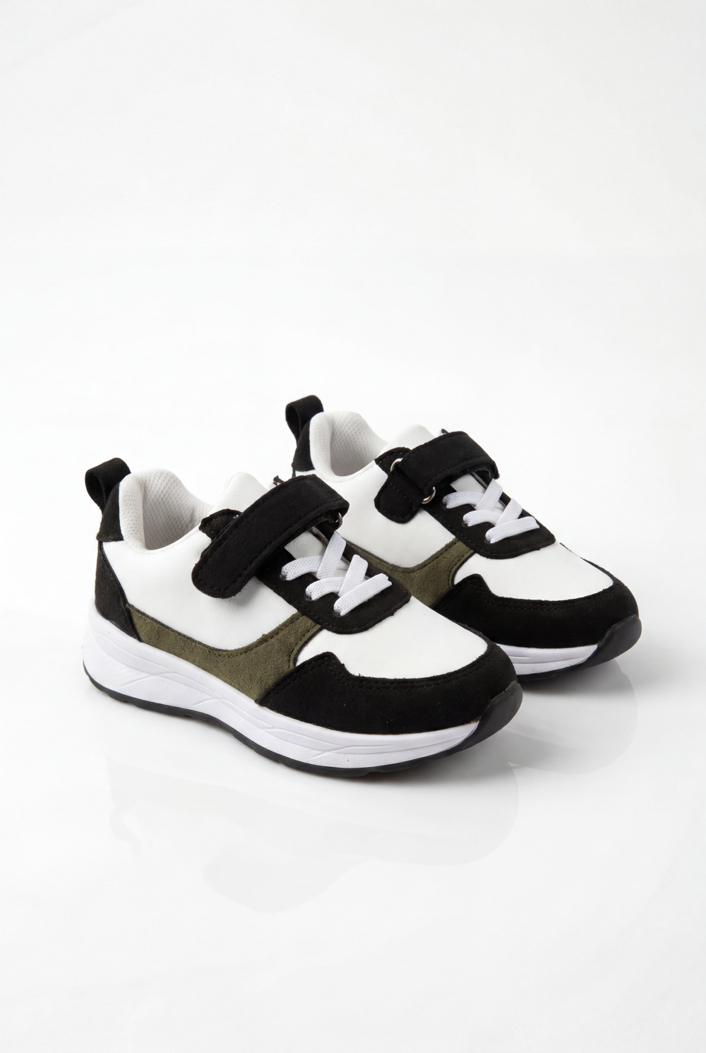 Boy's Suede Sport Sneaker Multi-Textured Appearance Padded Collar Ankle Support During Play Hook-And-Loop Strap Shoes